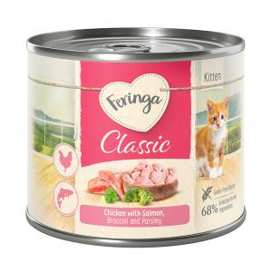 20% taniej! Feringa Kitten, mokra karma dla kociąt, 6 x 200 g - Łosoś i kurczak z brokułami i natką pietruszki
