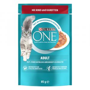 Korzystny pakiet PURINA ONE, 26 x 85 g - Adult, Wołowina z marchewką, 26 x 85 g
