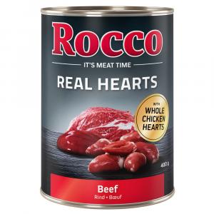 Megapakiet Rocco Real Hearts, 24 x 400 g - Wołowina z całymi sercami kurczaka