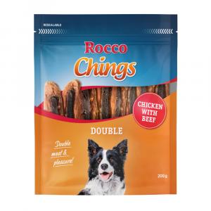 Rocco Chings Double mięsne paski do żucia - Kurczak i wołowina, 200 g