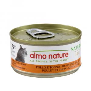 5 + 1 gratis! Almo Nature HFC Natural, 6 x 70 g - Kurczak i tuńczyk