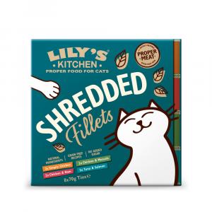 Lily's Kitchen Shredded Fillets dla kotów, 8 x 70 g - Pakiet mieszany (4 smaki)
