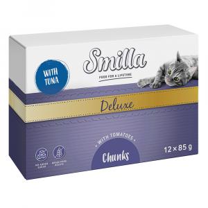 Smilla Deluxe kawałeczki w sosie, 12 x 85 g - Tuńczyk i pomidory