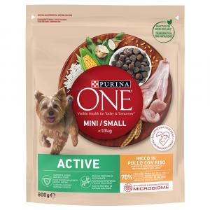 PURINA ONE Mini Active, kurczak i ryż - Opakowanie ekonomiczne: 3 x 800 g