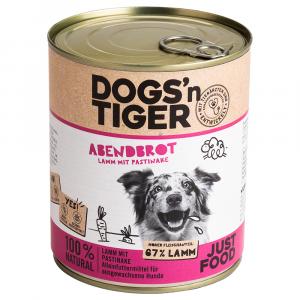 Dogs'n Tiger Adult, 6 x 800 g - Jagnięcina i pasternak