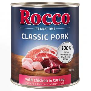 Korzystny pakiet Rocco Classic Pork, 12 x 800 g - Kurczak i indyk