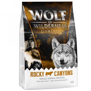 2 + 1 kg gratis! Wolf of Wilderness, 3 x 1 kg - „Rocky Canyons”, wołowina