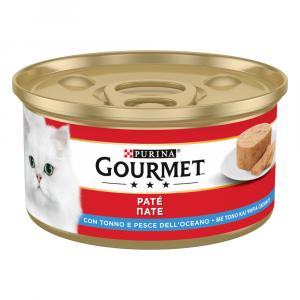 Gourmet karma mokra, różne odmiany, 24 x 195 g - Tuńczyk i ryby morskie w pasztecie