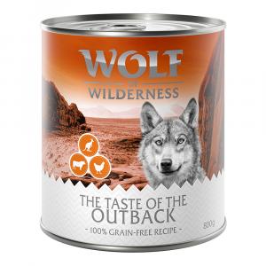 60 zł taniej! Wolf of Wilderness, karma mokra dla psa, 24 x 800 g - The Taste of Outback - kurczak, wołowina, kangur