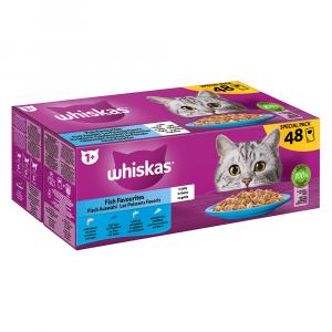 Pakiet Whiskas 1+ Adult, saszetki, 48 x 85 g - Wybór dań rybnych w galarecie