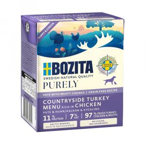 10 + 2 gratis! Bozita Purely Paté, 12 x 370 g - Puppy & Junior, indyk