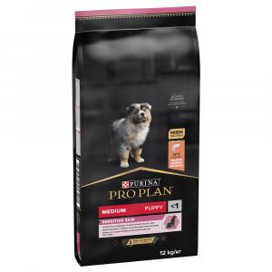 10 kg / 12 kg + 2 kg gratis! PURINA PRO PLAN, karma sucha dla psa, 12 kg / 14 kg - Medium Puppy Sensitive Skin, łosoś i ryż, 12 kg