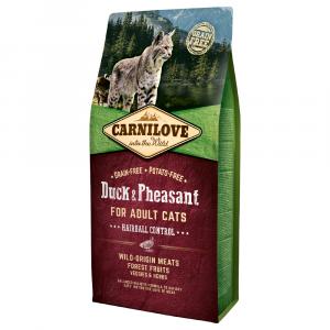 Carnilove Adult Hairball Control, kaczka z bażantem - 6 kg