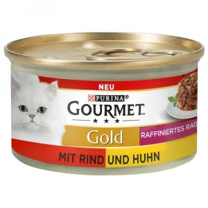 Gourmet Gold Ragout, w sosie, 12 x 85 g - Wołowina i kurczak