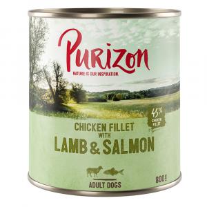 Purizon Adult, 12 x 800 g - Jagnięcina i łosoś z ziemniakami i gruszką