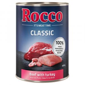 5 + 1 gratis! Rocco Classic, 6 x 400 g - Wołowina i indyk