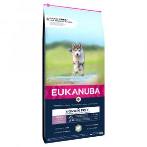 15% taniej! Eukanuba Grain Free Puppy, karma sucha dla psa, 12 kg - Large Breed, jagnięcina