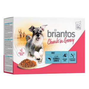 40 + 8 gratis! Briantos Chunks w sosie, 48 x 100 g - Łosoś i marchewka