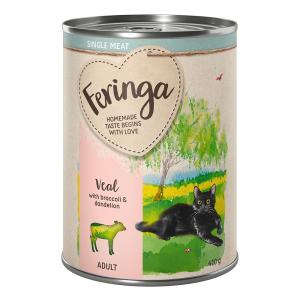 9 + 3 gratis! Feringa Single Meat Menu, 12 x 410 g - Cielęcina z brokułem i mniszkiem lekarskim
