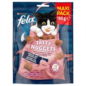 30% taniej! 2 x przysmaki dla kota Felix, różne rodzaje - Tasty Nuggets, łosoś i pstrąg (2 x 180 g)