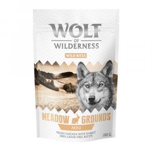 Korzystny pakiet Wolf of Wilderness Snack – Wild Bites, 3 x 180 g - Nowość: MINI Meadow Grounds - królik i kurczak (małe kosteczki)