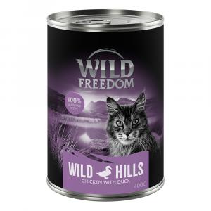 Wild Freedom Adult, 6 x 400 g - bezzbożowa receptura - Wild Hills – Kaczka i kurczak