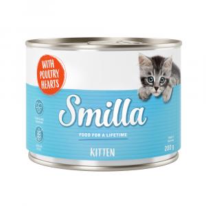 Korzystny pakiet Smilla Kitten, 12 x 200 g - Serca drobiowe
