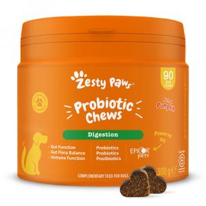 Zesty Paws Probiotic Chews, z dynią - 90 tabletek do żucia