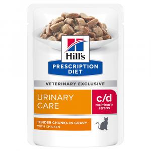 24 + 12 gratis! Hill's Prescription Diet, karma mokra, 36 x 85 g - c/d Multicare Stress Urinary Care, kurczak