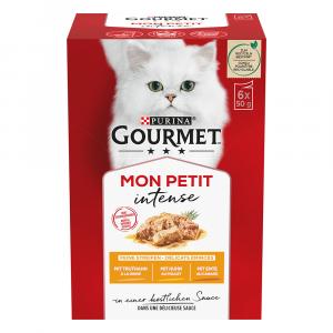 40 + 8 gratis! Gourmet Mon Petit w sosie, karma mokra dla kota, 48 x 50 g - Kaczka, kurczak, indyk