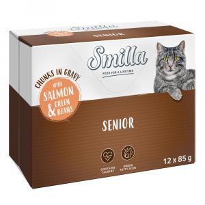 Smilla Senior kawałki w sosie z warzywami, saszetki - Łosoś i zielona fasolka, 12 x 85 g