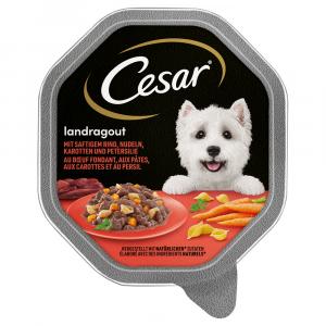 Megapakiet Cesar w tackach, 28 x 150 g - Landragout, wołowina z makaronem i marchwią