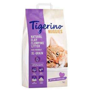 Tigerino Nuggies XL Grain, żwirek dla kota - zapach pudru dla dzieci - 14 l