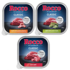 Mieszany pakiet próbny Rocco, 9 x 300 g - Pakiet Classic 1: wołowina, żwacze, serca drobiowe