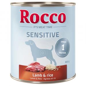 20 + 4 gratis! Rocco Sensitive, karma mokra dla psa, 24 x 800 g - Jagnięcina z ryżem