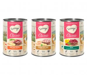 Korzystny pakiet Feringa Classic Meat Menu, 12 x 400 g - Pakiet mieszany 3 (Dziczyzna, wołowina i drób, kurczak i pstrąg)