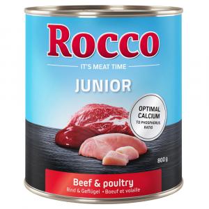 Korzystny pakiet Rocco Junior, 12 x 800 g - Drób i wołowina