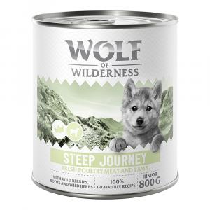 Wolf of Wilderness Junior “Expedition”, 6 x 800 g - Steep Journey - Drób z jagnięciną