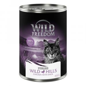 Wild Freedom Adult Sterilised, 6 x 400 g - bez zbóż - Wild Hills Sterilised - kaczka i kurczak