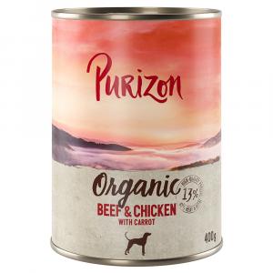 Korzystny pakiet Purizon Organic, 24 x 400 g - Biowołowina i biokurczak z biomarchwią