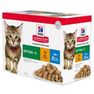 9 + 3 gratis! Hill's Science Plan, różne rodzaje, 12 x 85 g - Kitten, ryba