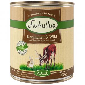 40 zł taniej! Lukullus, karma mokra dla psa, 24 x 800 g - Naturkost Adult, królik i dziczyzna