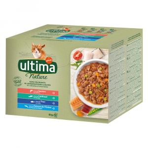 80 + 16 gratis! Ultima, karma mokra dla kota, 96 x 85 g - Nature, wybór ryb (łosoś, tuńczyk, ryby oceaniczne, dorsz)