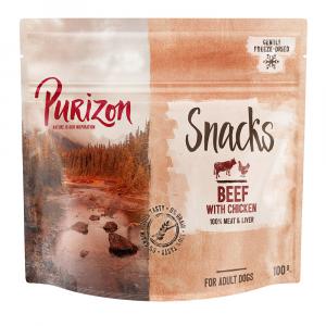 Korzystny pakiet Purizon Snack, 3 x 100 g - Wołowina z kurczakiem