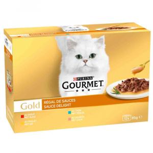 Gourmet Gold, soczyste kawałeczki, 12 x 85 g - Warianty z kurczakiem