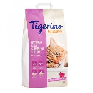 15% taniej! Tigerino Nuggies, żwirek dla kota, 2 x 14 l - zapach pudru dla dzieci