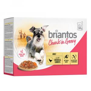 40 + 8 gratis! Briantos Chunks w sosie, 48 x 100 g - Kurczak i marchewka