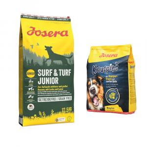 Josera: karma sucha dla psa, 12,5 kg + Knuspies, przysmak dla psa, 900 g gratis! - Surf & Turf Junior, z łososiem i jagnięciną