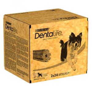 2 + 1 gratis! Purina Dentalife, różne rodzaje - Codzienna pielęgnacja zębów dla średnich psów, 144 sztuki (48 x 69 g)