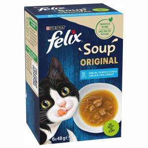 30 + 6 gratis! Felix Soup Filet / Soup, karma uzupełniająca dla kota, 36 x 48 g - Soup, rybne smaki